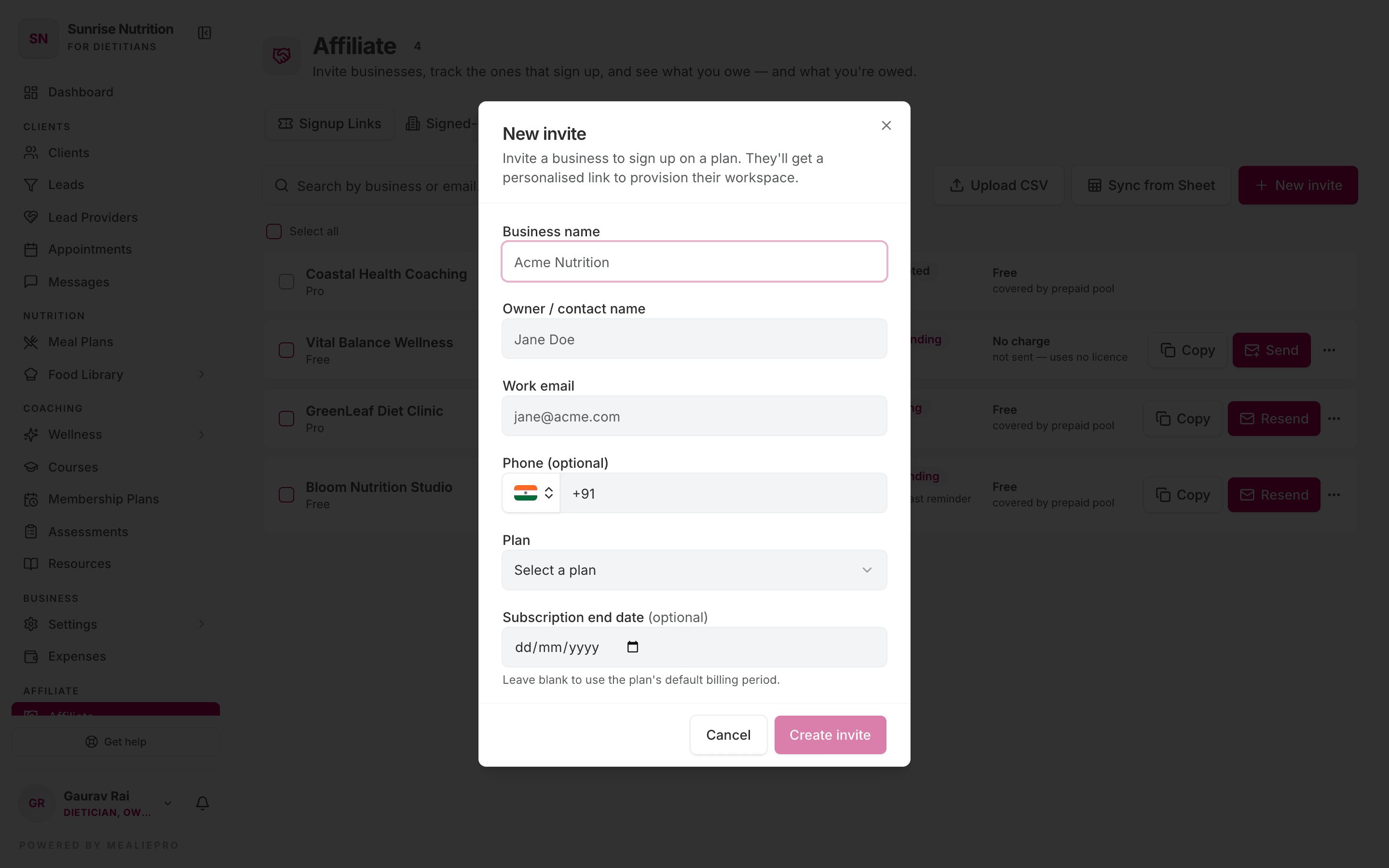 New invite