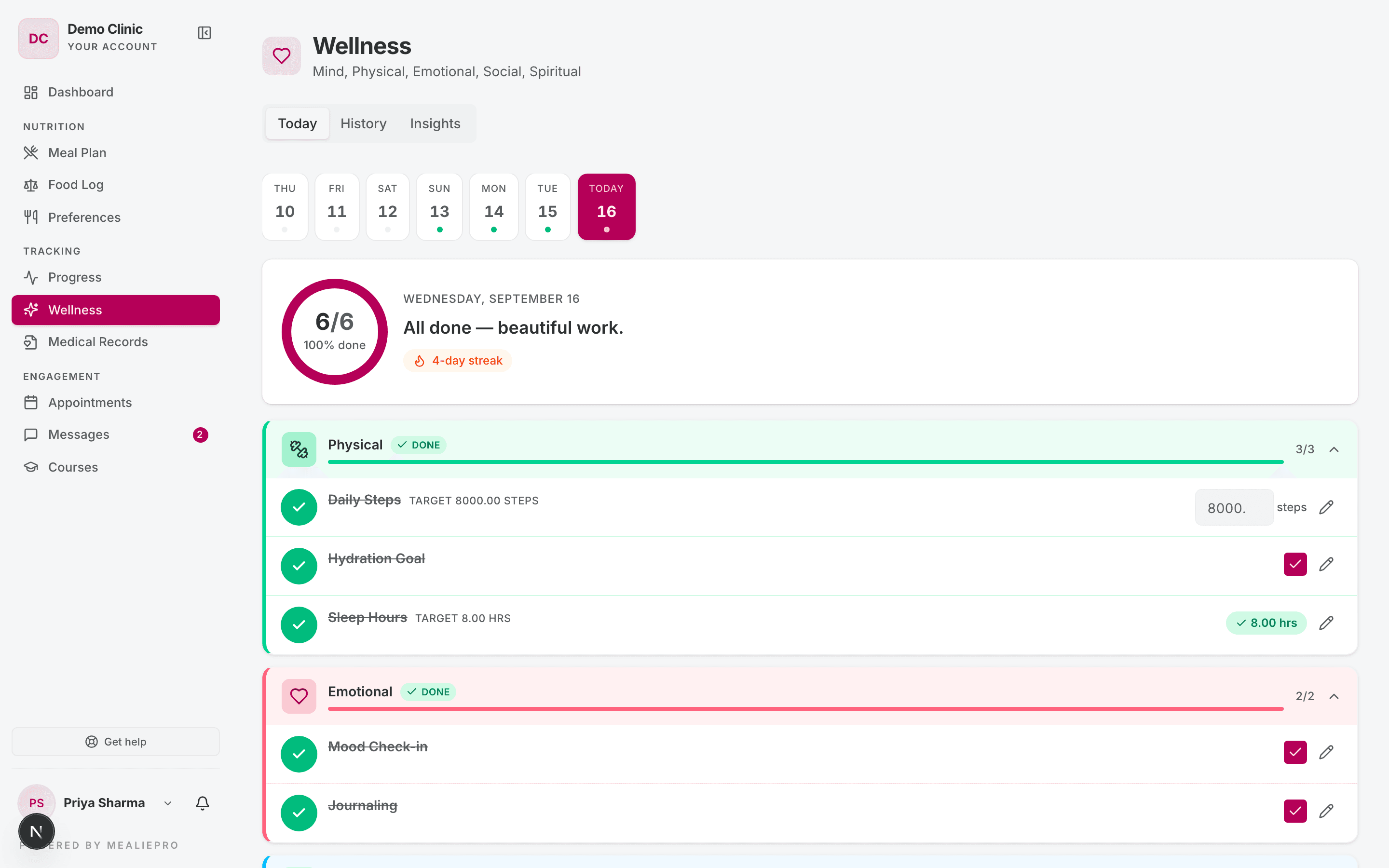 Wellness page