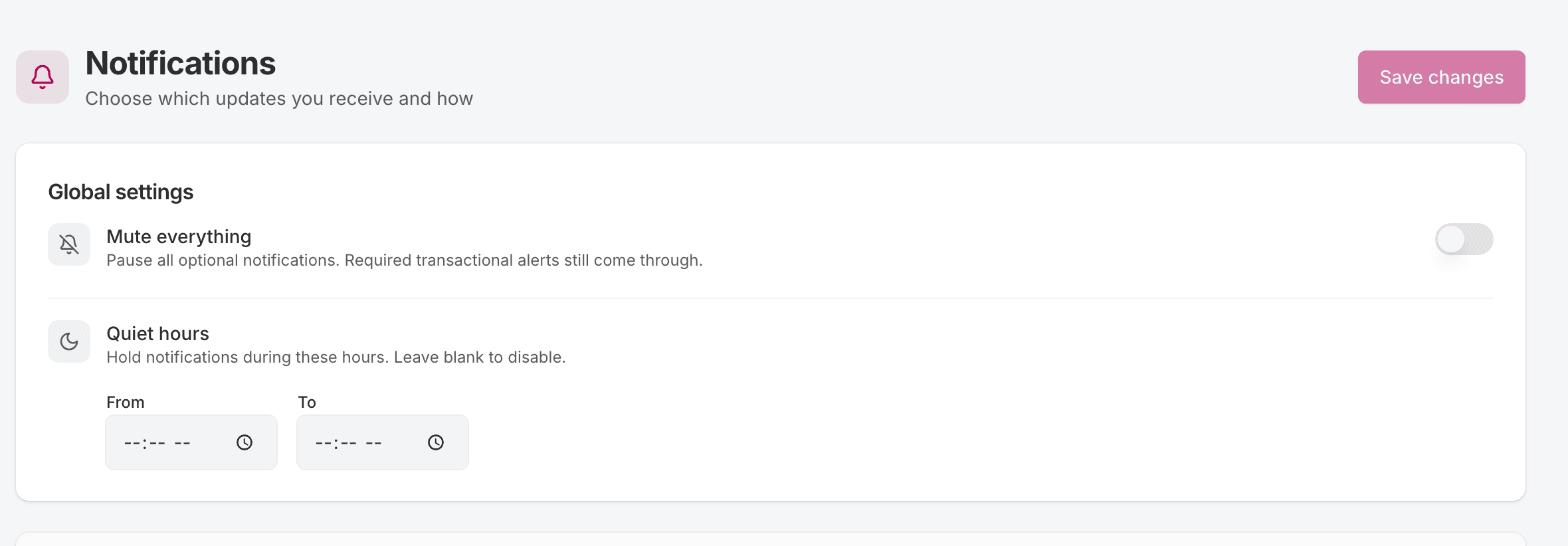 Notification settings