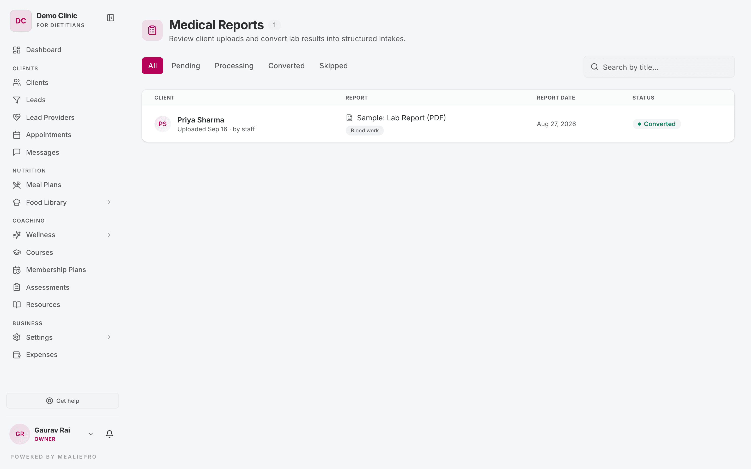 Medical reports queue