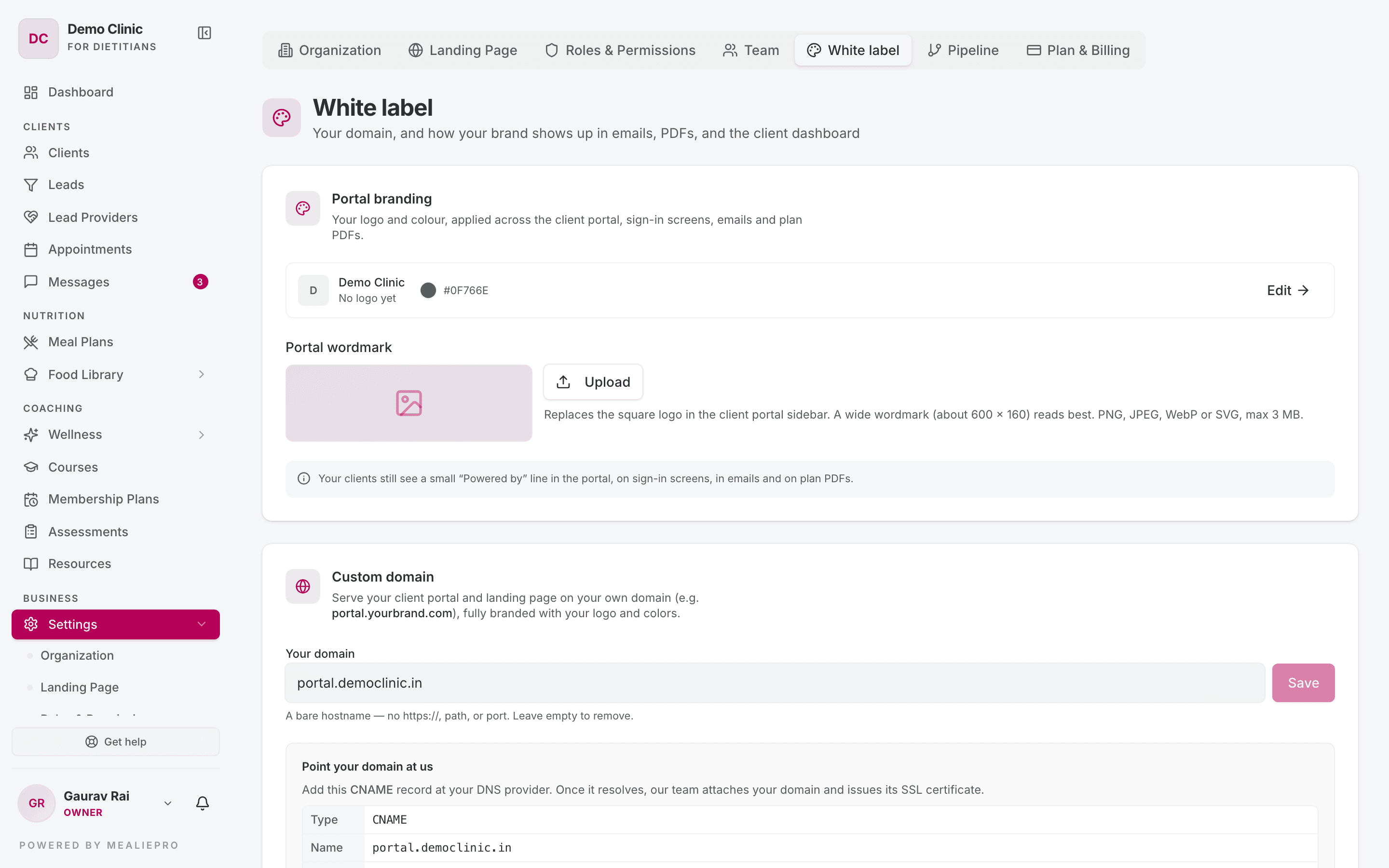 Custom domain and DNS record