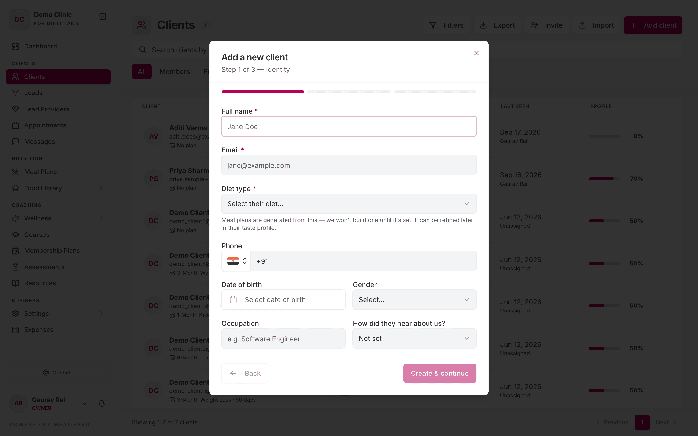 Add client — Identity